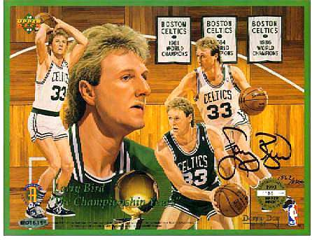 Larry Bird - UDA AUTOGRAPHED Commemorative 8-1/2 x 11 Sheet (Celtics) Basketball cards value