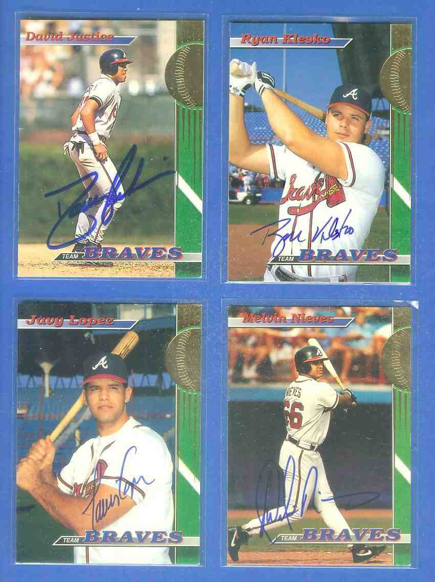  David Justice - 1993 Stadium Club 'Team Braves' AUTOGRAPHED (Braves) Baseball cards value