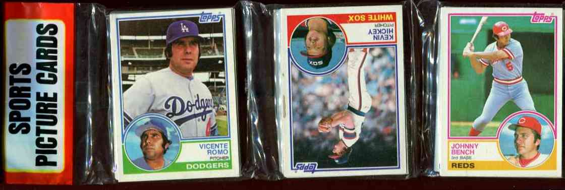  1983 Topps rack - With Johnny Bench showing on TOP Baseball cards value