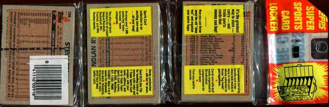  1983 Topps rack - With NOLAN RYAN on BOTTOM & Don Sutton on TOP Baseball cards value