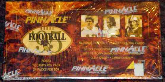  1995 Pinnacle FOOTBALL -  Unopened Box (24 packs,12 cards/pack) Football cards value