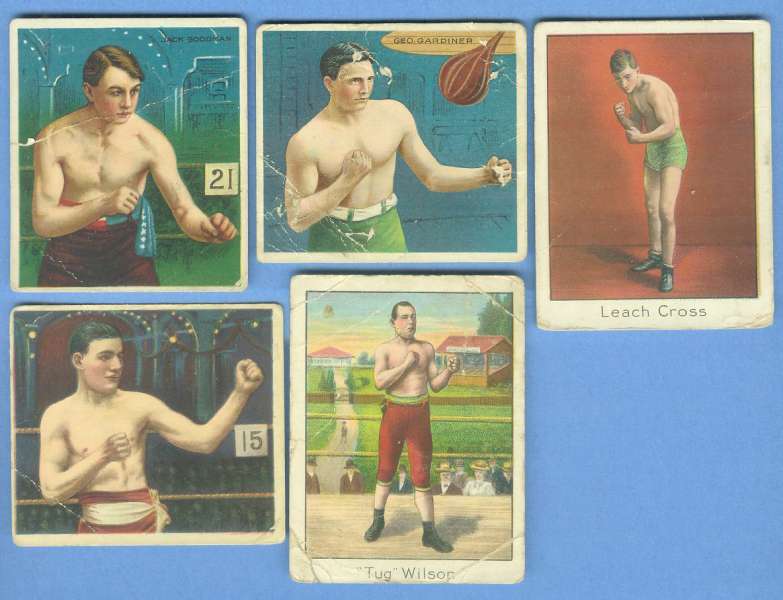  1910-1911  Mecca Cigarettes BOXING - Lot of (5) different Baseball cards