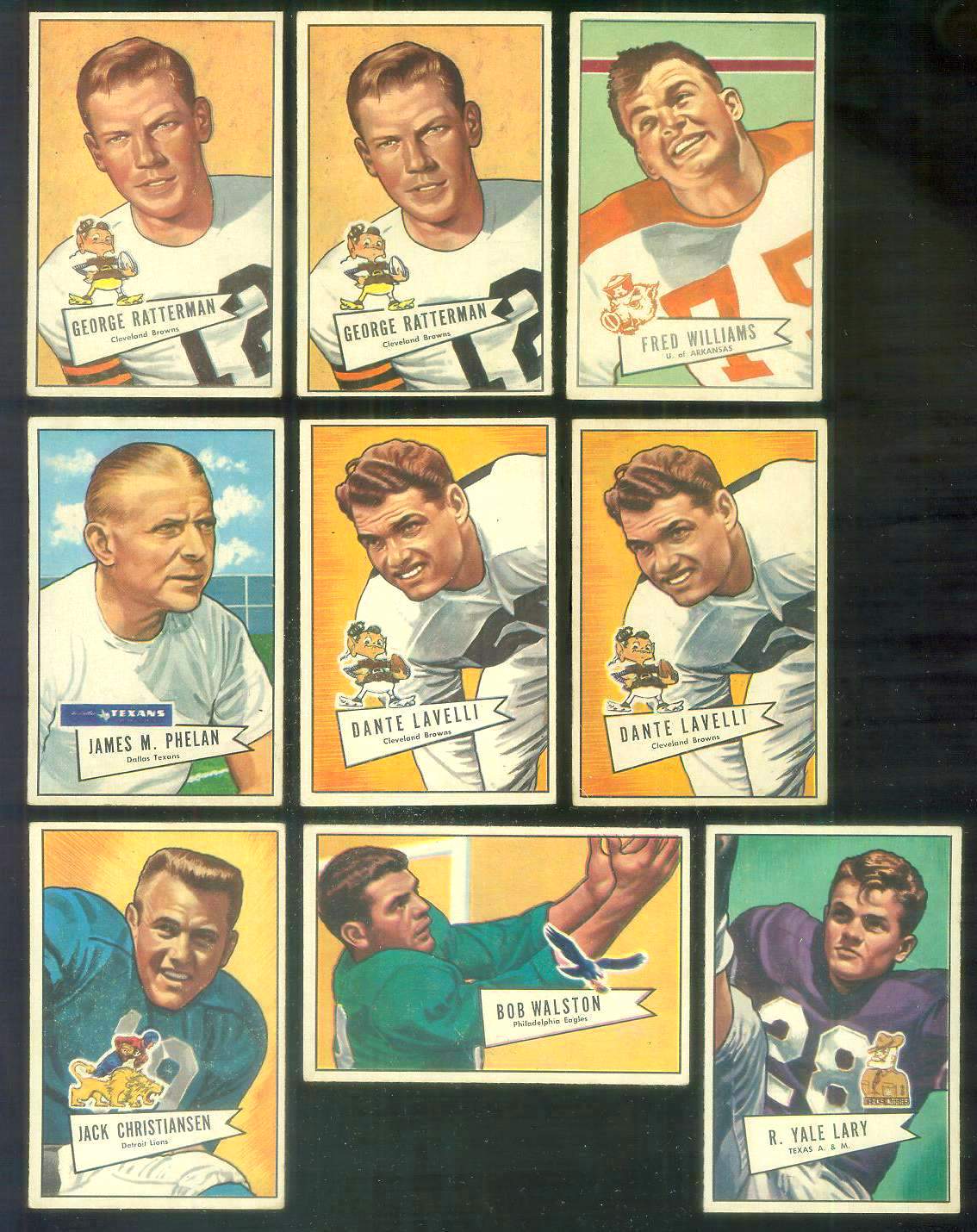 1952 Bowman Small FB #128 Dante Lavelli [#x] (Browns) Football cards value