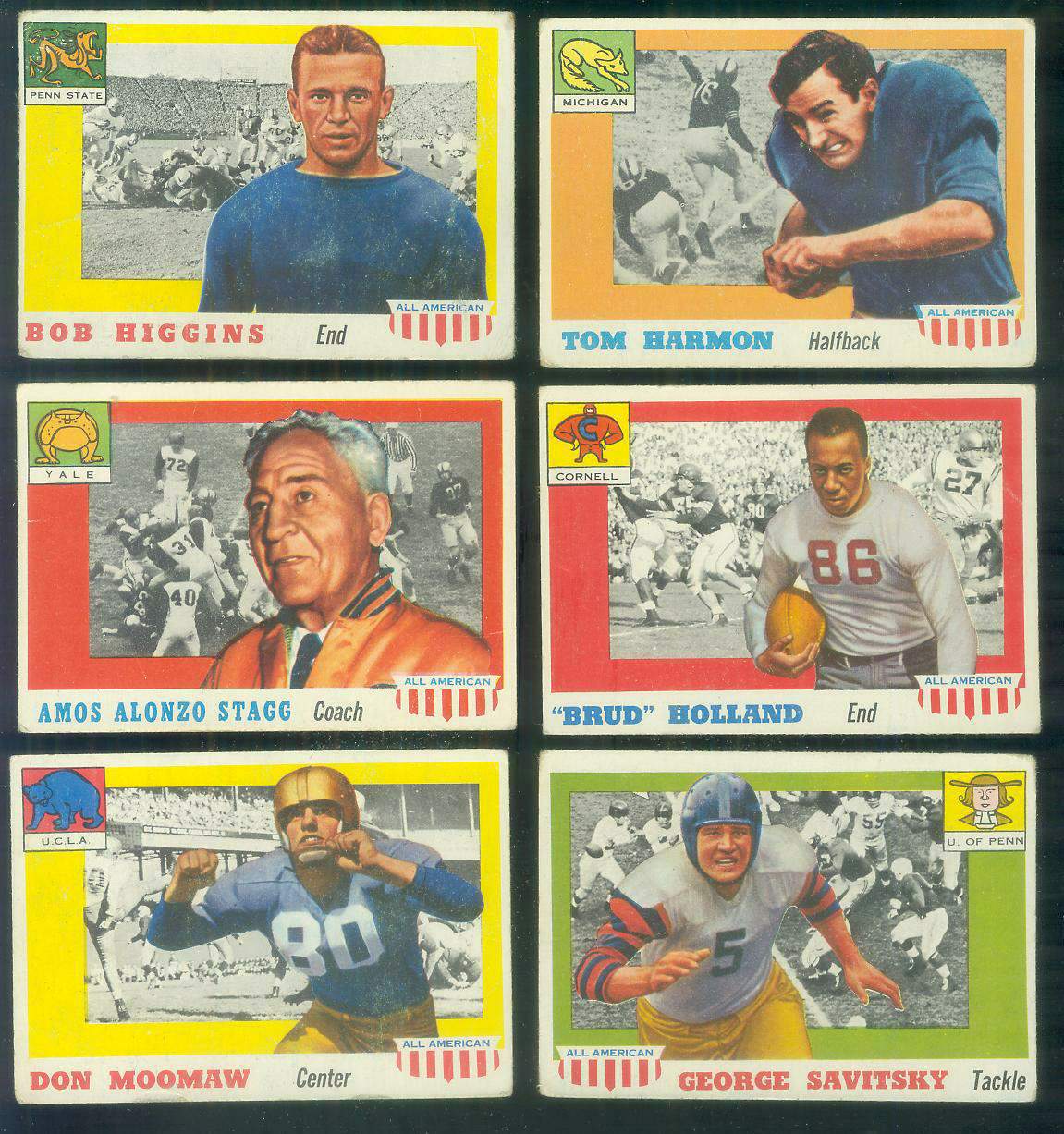 1955 Topps ALL-AMERICAN FB # 38A Amos Alonzo Stagg ROOKIE ERROR Football cards value