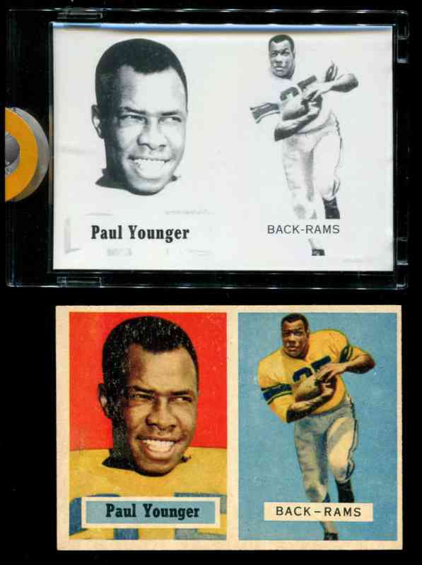 1957 Topps FB #152 Paul 'Tank' Younger PROOF (b/w) + EX/MT card !!! (Rams) Baseball cards value