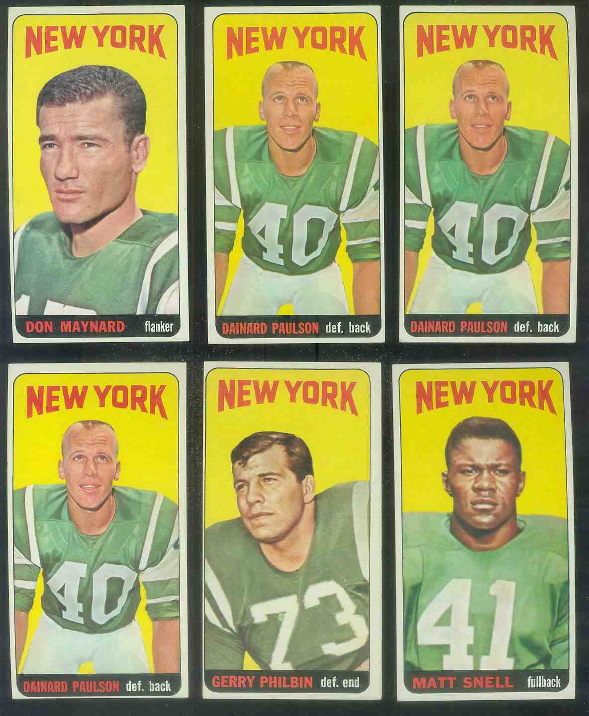 1965 Topps FB #123 Dainard Paulson (New York Jets) Football cards value