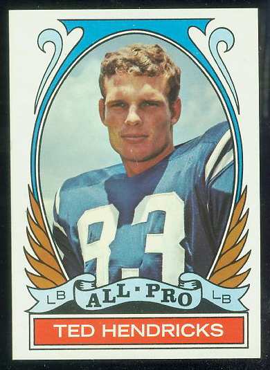 1972 Topps FB #281 Ted Hendricks VERY SCARCE SHORT PRINT (Colts) Football cards value