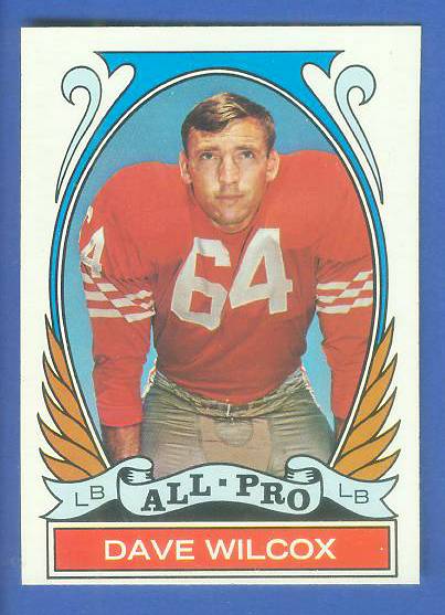 1972 Topps FB #282 Dave Wilcox [#b] VERY SCARCE SHORT PRINT (49ers) Football cards value