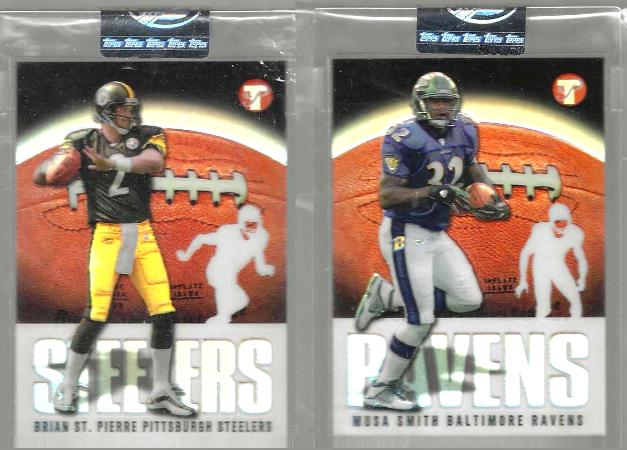 2003 Topps Pristine FB REFRACTORS - St. Pierre & Musa Smith [#/1499] Football cards value