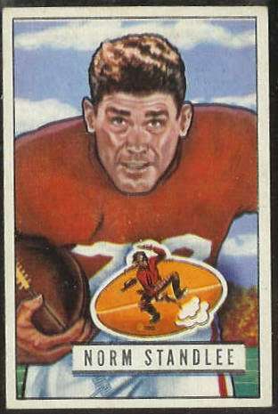 1951 Bowman FB #141 Norm Standlee (49ers) Football cards value