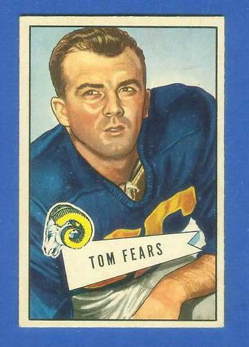 1952 Bowman Small FB # 13 Tom Fears (Rams) Football cards value