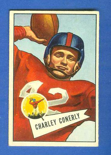 1952 Bowman Small FB #.63 Charley Conerly (New York Giants) Football cards value