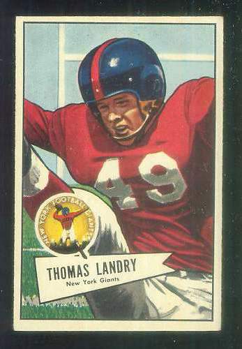 1952 Bowman Small FB #142 Tom Landry [#a] (NY Giants) Baseball cards value