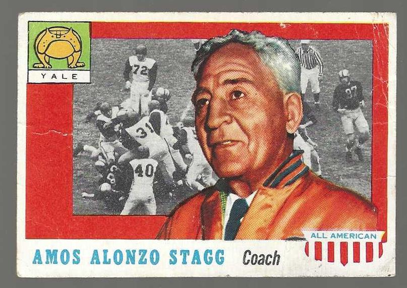 1955 Topps ALL-AMERICAN FB # 38B Amos Alonzo Stagg ROOKIE[VAR:Corrected][#l Football cards value