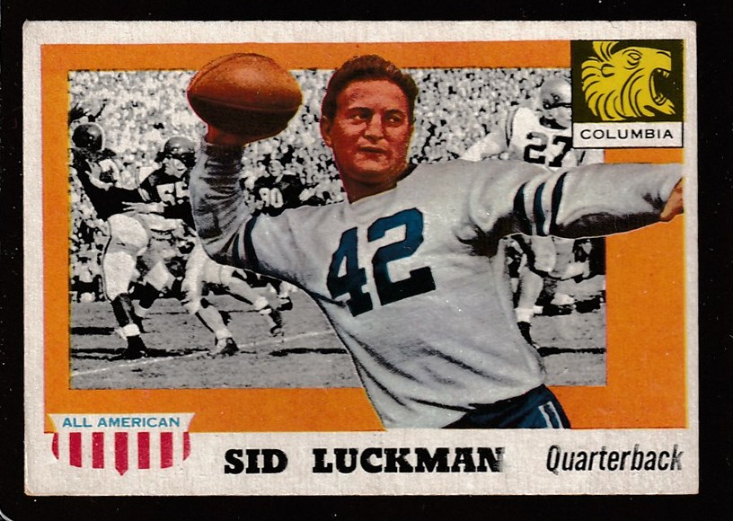 1955 Topps ALL-AMERICAN FB # 85 Sid Luckman [#] (Columbia) Football cards value