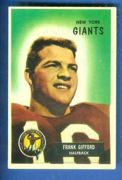 1955 Bowman FB #  7 Frank Gifford [#] (NY Giants) Football cards value