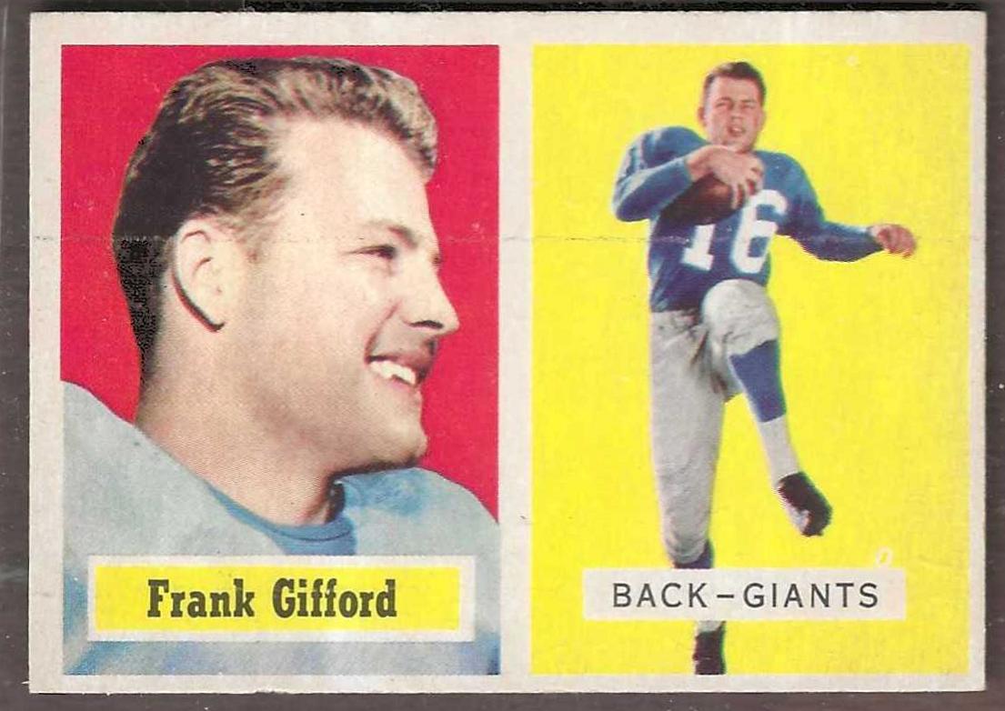 1957 Topps FB # 88 Frank Gifford [#] (NY Giants) Football cards value