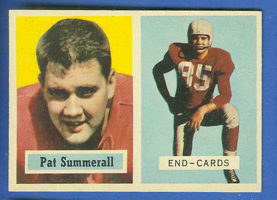 1957 Topps FB #.14 Pat Summerall [#a] (Chicago Cardinals) Football cards value