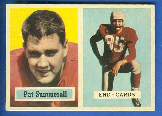1957 Topps FB #.14 Pat Summerall [#b] (Chicago Cardinals) Football cards value