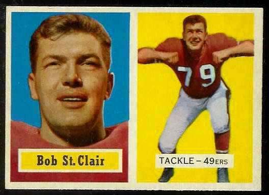 1957 Topps FB #.18 Bob St. Clair (49ers) Football cards value