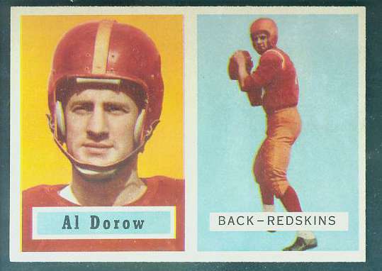 1957 Topps FB #.24 Al Dorow (Redskins) Football cards value