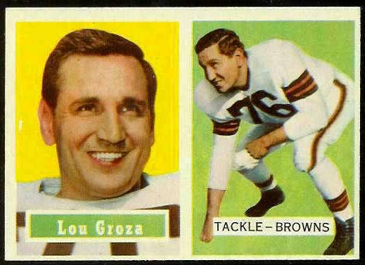 1957 Topps FB #.28 Lou Groza [#a] (Browns) Football cards value