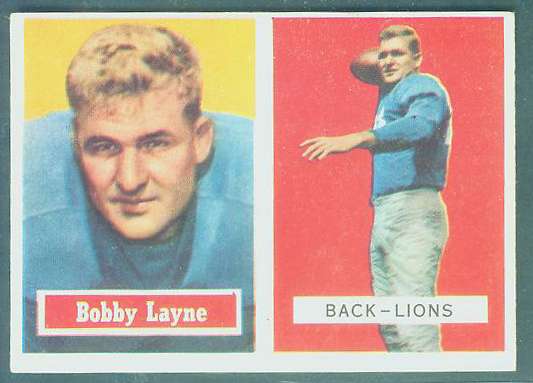 1957 Topps FB #.32 Bobby Layne (Lions) Football cards value