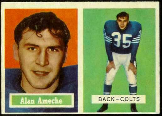 1957 Topps FB #.53 Alan Ameche (Colts) Football cards value
