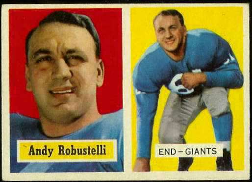 1957 Topps FB #.71 Andy Robustelli (NY Giants) Football cards value