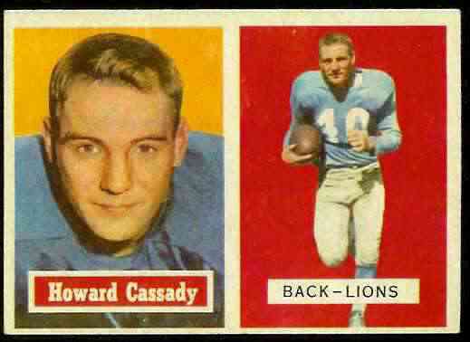 1957 Topps FB #.80 Howard Cassady ROOKIE [#a] (Lions) Football cards value