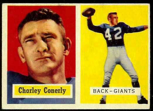 1957 Topps FB #109 Charley Conerly (NY Giants) Football cards value