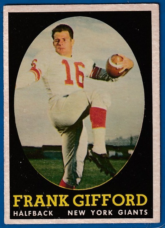 1958 Topps FB # 73 Frank Gifford (NY Giants,Hall-of-Famer) Football cards value