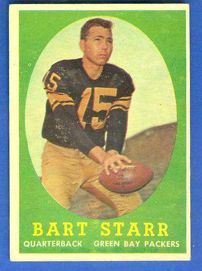1958 Topps FB #.66 Bart Starr [#b] (Packers Hall-of-Famer) Football cards value