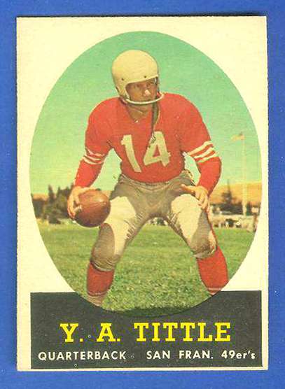 1958 Topps FB #.86 Y.A. Tittle [#c] (49ers Hall-of-Famer) Football cards value