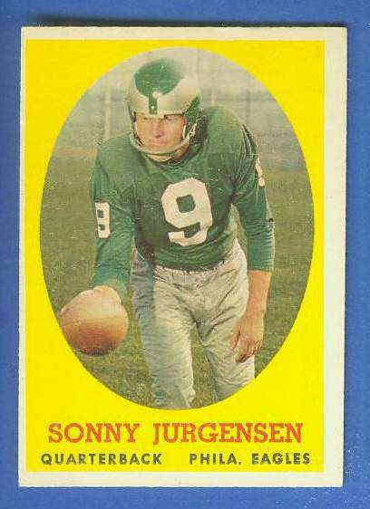 1958 Topps FB # 90 Sonny Jurgensen ROOKIE (Eagles Hall-of-Famer) Football cards value
