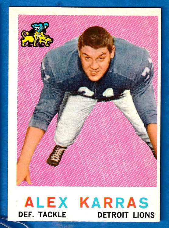1959 Topps FB #103 Alex Karras ROOKIE [#] (Lions,HOF) Football cards value
