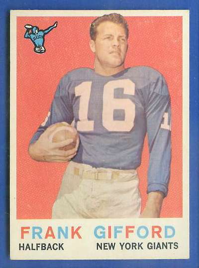 1959 Topps FB # 20 Frank Gifford [#] (NY Giants) Football cards value