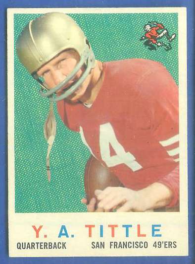1959 Topps FB #130 Y.A. Tittle [#b] (49ers) Football cards value