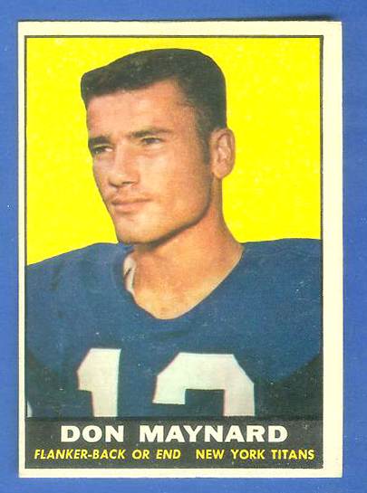 1961 Topps FB #150 Don Maynard ROOKIE [#b] (New York Titans/Jets) Football cards value