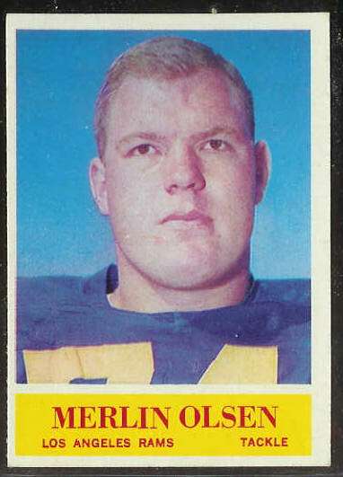 1964 Philadelphia FB # 91 Merlin Olsen ROOKIE [#b] (Rams) Football cards value