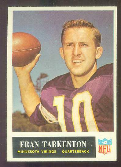 1965 Philadelphia FB #110 Fran Tarkenton [#b] (Vikings) Football cards value