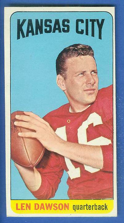 1965 Topps FB # 99 Len Dawson SHORT PRINT [#] (Kansas City Chiefs) Football cards value