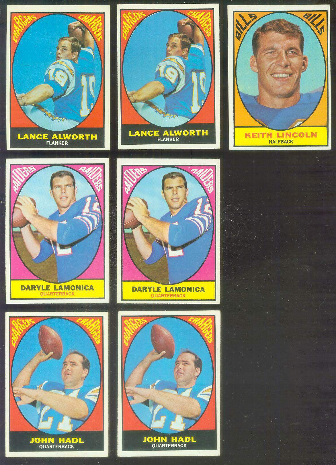 1967 Topps FB #123 Lance Alworth [#a] (Chargers) Football cards value