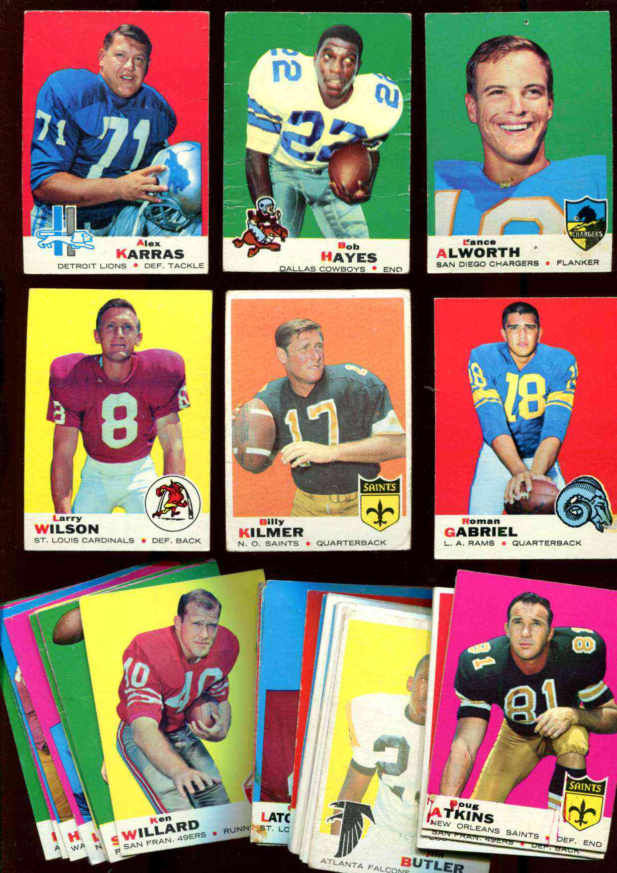 1969 Topps FB  - Lot of (40) different *** Lower Grade *** Football cards value