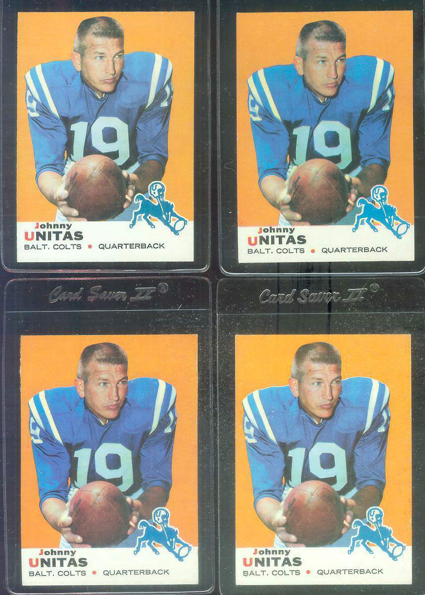 1969 Topps FB # 25 Johnny Unitas [#] (Colts) Football cards value