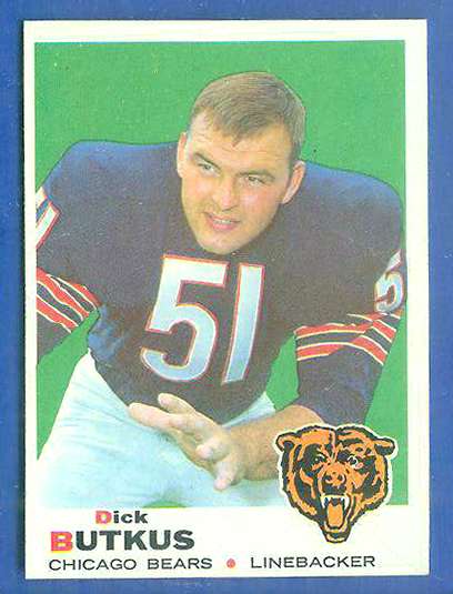 1969 Topps FB #139 Dick Butkus [#a] (Bears) Football cards value