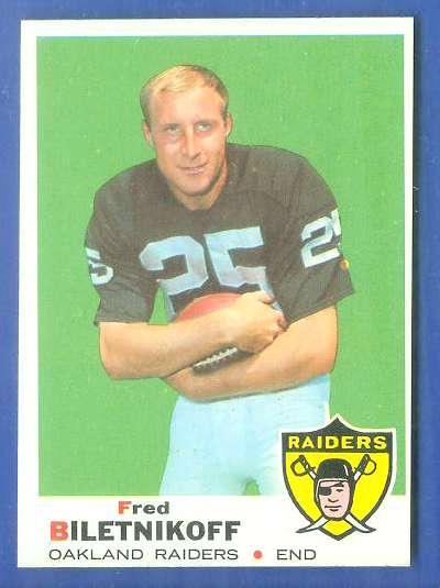1969 Topps FB #201 Fred Biletnikoff [#b] (Raiders) Football cards value