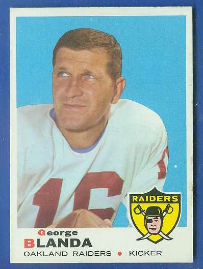 1969 Topps FB #232 George Blanda (Raiders) Football cards value