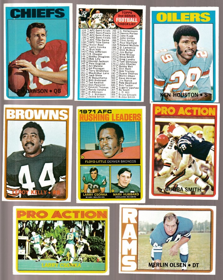 1972 Topps  Football - HIGHER GRADE Starter Set/Lot (89) with stars Football cards value