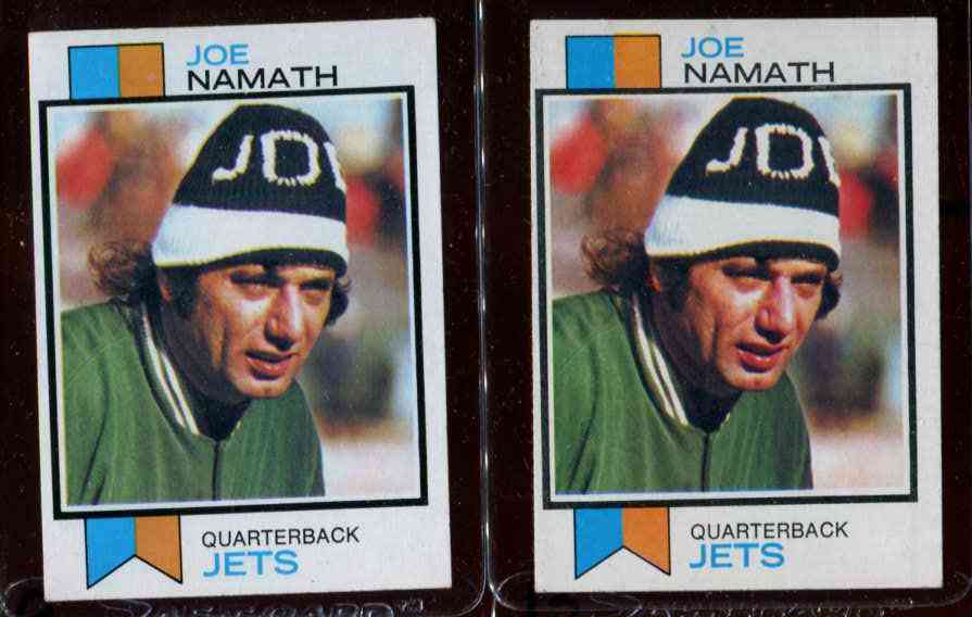 1973 Topps FB #400 Joe Namath [#] (Jets) Football cards value